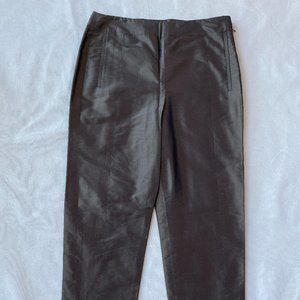 Beautiful Chado Ralph Rucci Metallic Bronze/Brown 100% Silk Pants, Size 8.